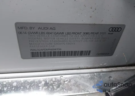 2015 Audi A8 L 4.0T z USA, uszkodzony, nr VIN WAU32AFD5FN008739